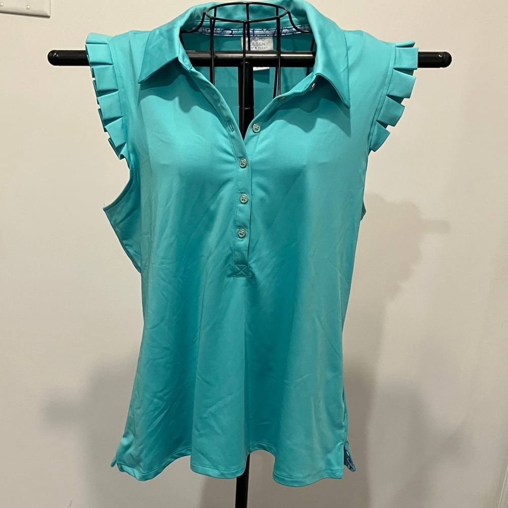 Sigrid Olsen Aqua Sleeveless Blouse
